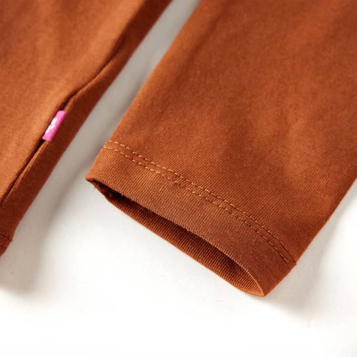 Image du produit VidaXL T-shirt manches longues enfant Cognac 128,Matière : 95% coton. 5 (128)