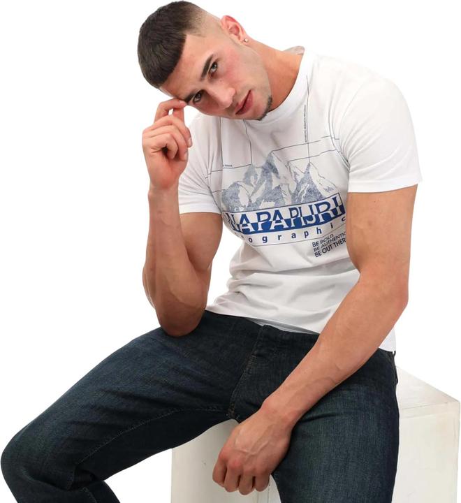 Actual product image Napapijri Mens S Frame Crew Neck T-Shirt (XXL)