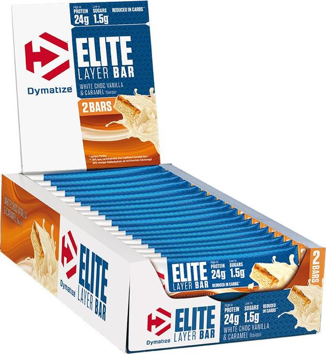 Actual product image Dymatize Elite Layer (White chocolate, Vanilla, Caramel, 18 pcs., 1080 g)