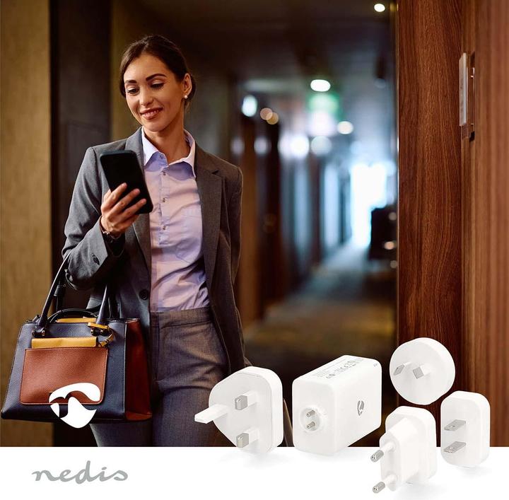 Actual product image Nedis Reise-Adapter - 100-240 V AC 50/60 Hz - 65 W - Weiss