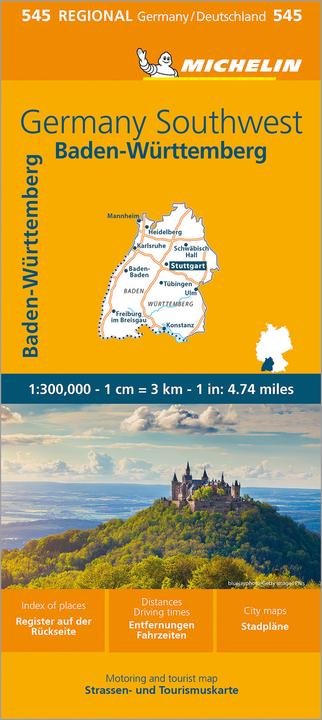 Image du produit Michelin Allemagne Sud-Ouest - Carte régionale 545