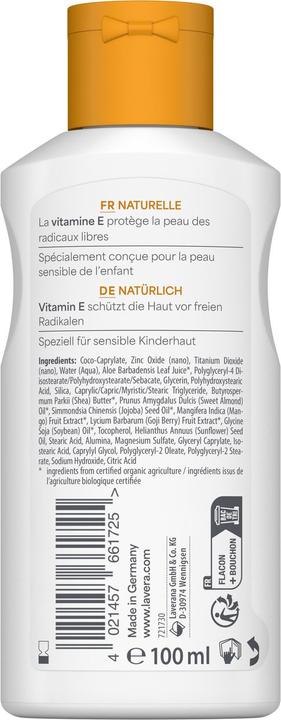 Produktbild Lavera Sonnenlotion KIDS sensitiv LSF50 Flasche 100 ml (Sonnenlotion, SPF 50, 100 ml)
