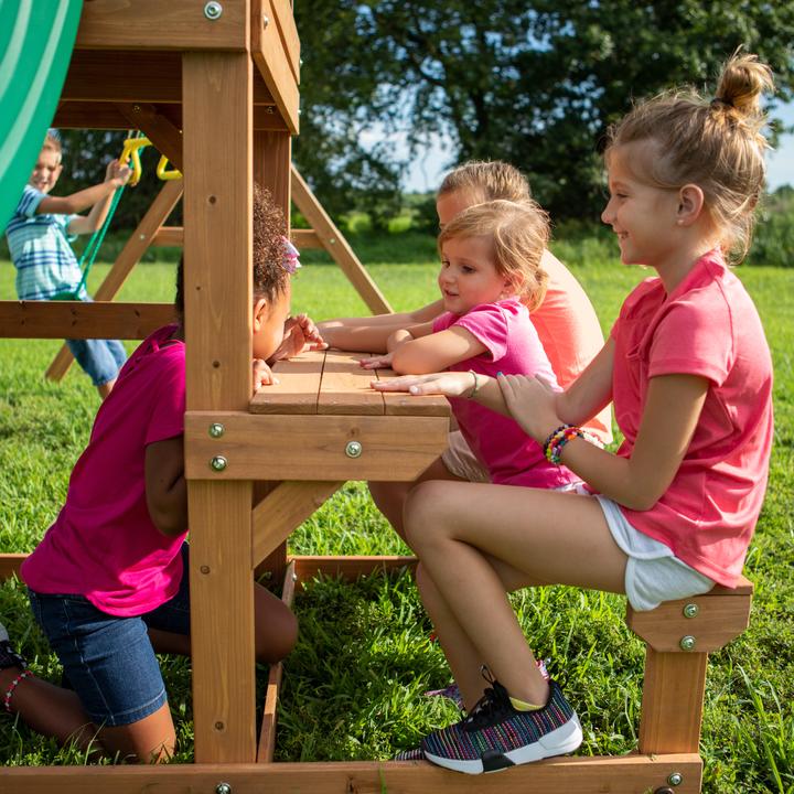 Actual product image Backyard Discovery Belmont play tower with swings and slide