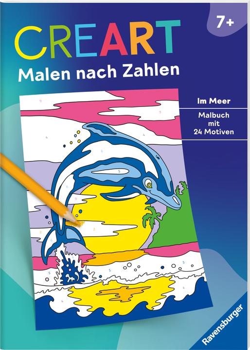 Actual product image Ravensburger CreArt Painting by numbers from 7: In the sea, colouring book, 24 motifs