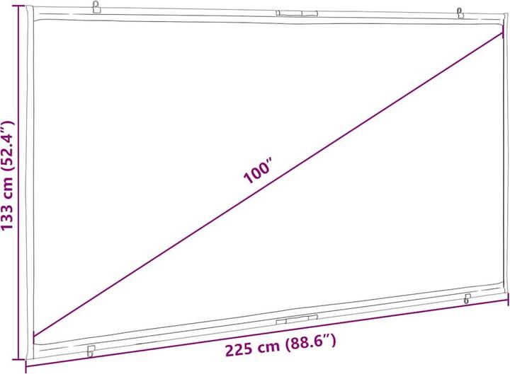 Actual product image VidaXL Projector screen Wall-mounted 100 inch 16:9 projection screen Screen (100", 16:9)