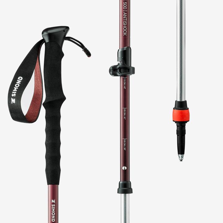 Image du produit Simond 1 Bâton randonnée absorption impacts - MT500 ANTICHOC rouge (65 cm)