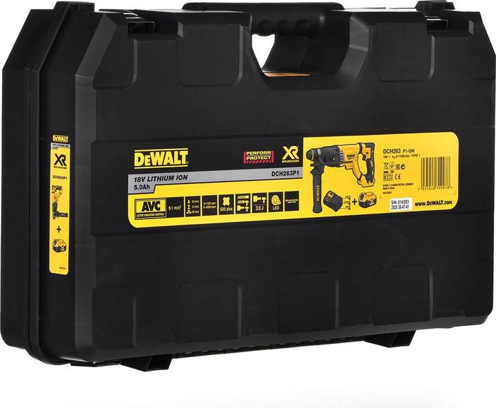 Actual product image DeWalt DCH263P1-QW SDS Plus hammer drill (Rechargeable battery operated)
