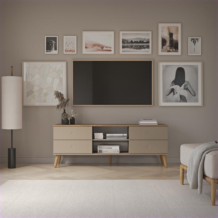 Produktbild tenzo Lowboard Dot Taupe 162 x 60 cm