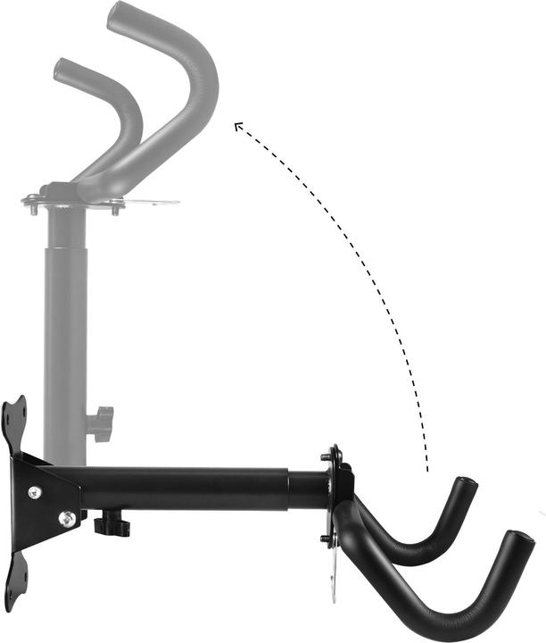 Actual product image Maclean Fahrrad-Wandhalterung horizontal Stahl max. Belastung 30kg MC-484