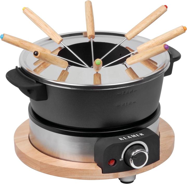 KLAMER Electric fondue set (Fondue Bourguignonne, Chocolate fondue, Chinoise Fondue, Cheese fondue)