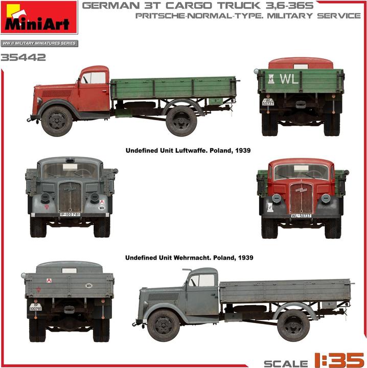 Produktbild 1:35 Dt. 3 To. Cargo Truck Pritschenw.