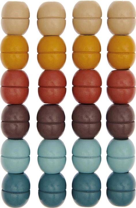 Produktbild Rico Design Holzperlen Makramee Erdfarben, 24 Stück