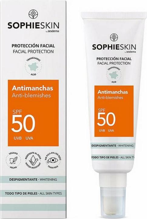 Actual product image Sophieskin crema solar face antimanchas SPF50 50 ml (Sun cream face, SPF 50, 50 ml)