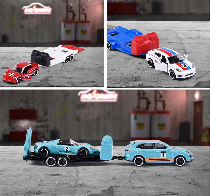 Actual product image Majorette Porsche Race Trailer Assortment 3-sort.
