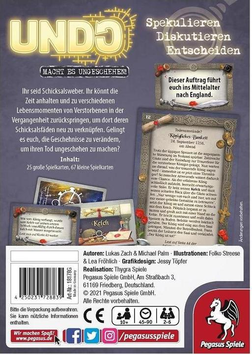 Produktbild Pegasus 18178G - UNDO – Es lebe der König, Kartenspiel, für 2-6 Spieler, ab 10 Jahre (DE-Ausgabe) (Deutsch)