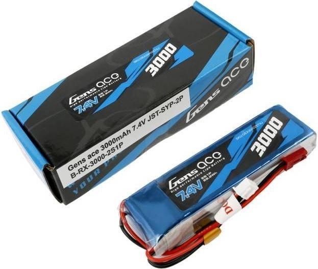 Actual product image Gens Ace 3000mAh 7.4V 1C 2S1P LiPo Battery (7.40 V, 3000 mAh)