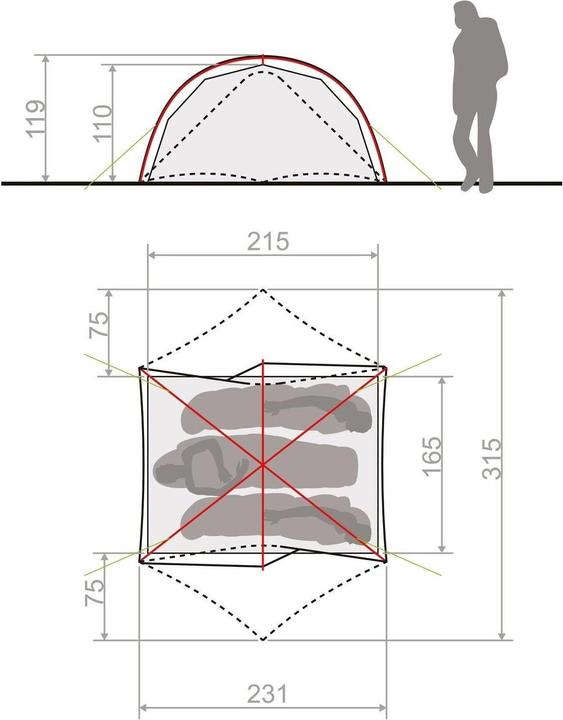 Produktbild Vaude Space Seamless (Kuppelzelt, 2.20 kg, 3 Personen)