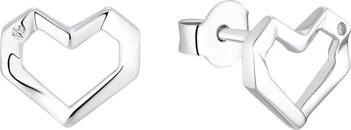 S.Oliver Ohrschmuck für Damen, 925 Sterling Silber, Zirkonia synth. | Herz (925er Silber)