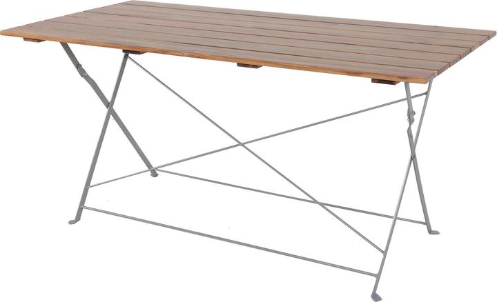 Produktbild Mojawo Biergarten Set Klapptisch + 4 Klappstühle klappbar mit Armlehne Stahl Akazieholz 120x70cm (120 cm)