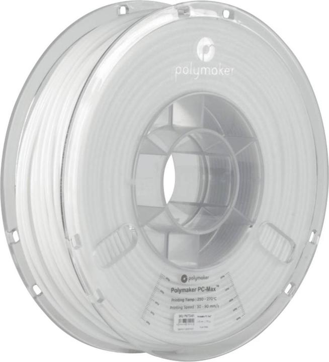 Image du produit Polymaker PC02002 Polymax Tough Filament PC (polycarbonate) haute rigidité, hit (Carbone, 1.75 mm, 750 g, Blanc)
