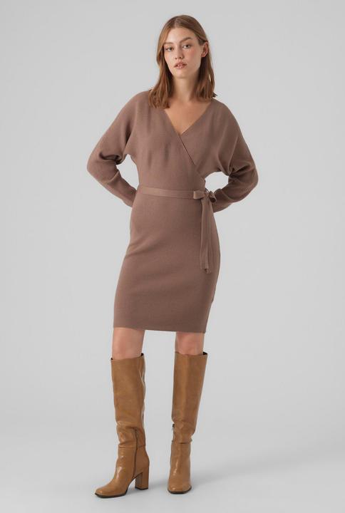 Produktbild Vero Moda VMHOLLYREM LS V-NECK DRESS GA NOOS Strickkleid (XS)
