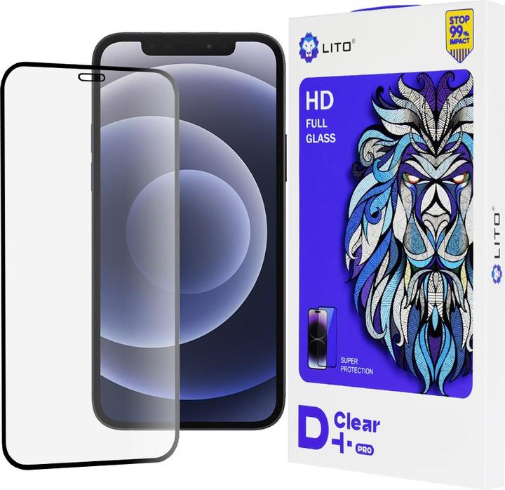 Immagine prodotto Lito - D+ Pro Clear - iPhone 12 / iPhone 12 Pro - Black (1 Pezzo/i, Apple iPhone 12 Pro, Apple iPhone 12)