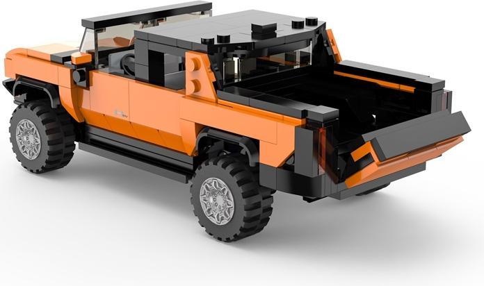 Produktbild Rastar 1:30 assemble car model Hummer EV, assort., orange/yellow, 454 parts, 93700