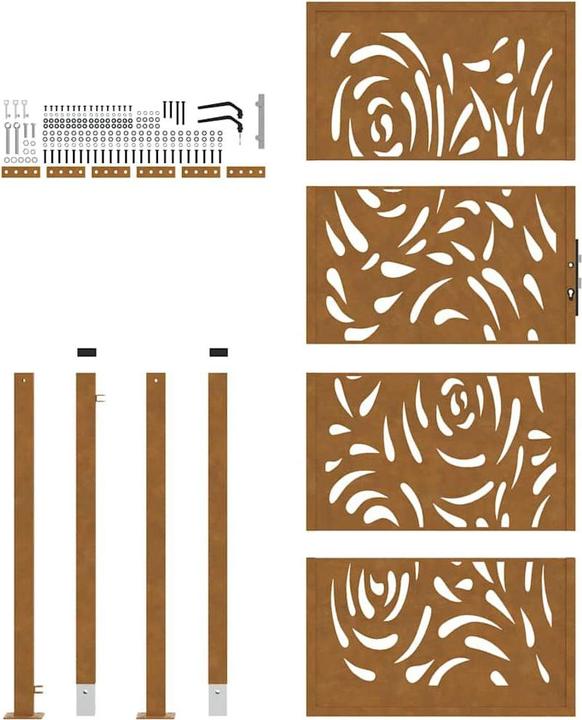 Immagine prodotto VidaXL Cancello da giardino 105x205 cm Cancello per recinzione in acciaio resistente alle intemperie con