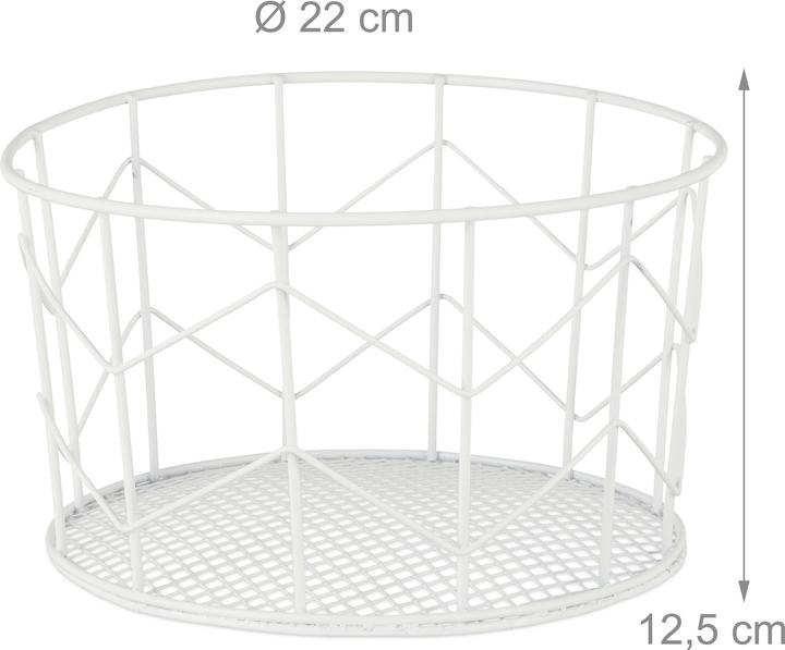Actual product image Relaxdays Round Wire Mesh Basket (1 x, 22 x 22 x 12.5 cm)