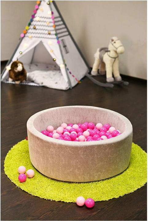 Image du produit Knorrtoys Piscine à balles soft - "Grey" - 300 balles rose soft