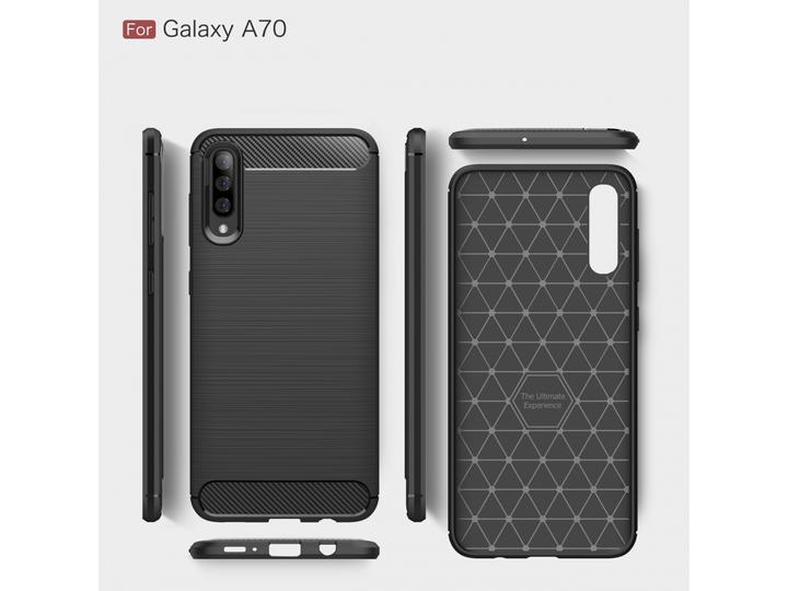 Actual product image Screenguard Samsung Galaxy A70 Cover Carbon Brushed Soft TPU (Samsung Galaxy A70)