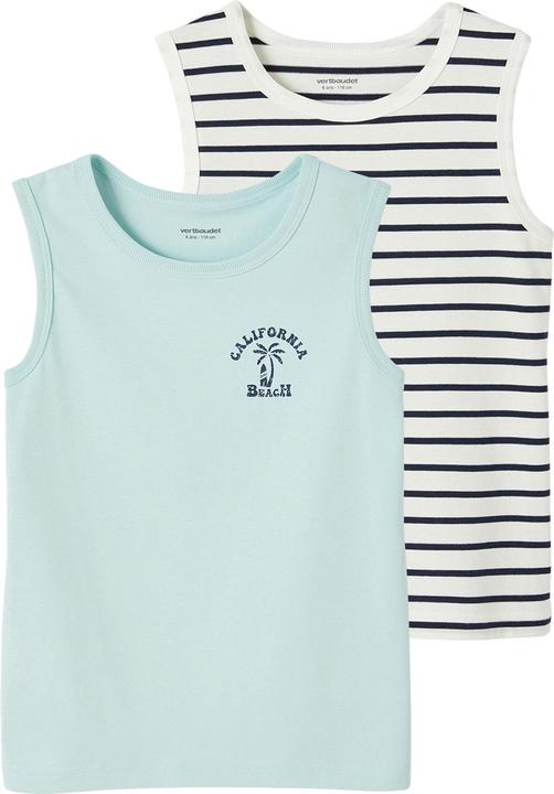 Vertbaudet 2er-Pack Jungen Trägershirts mit Recycling-Baumwolle