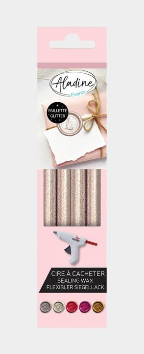 Produktbild Aladine Siegelwachs Glitter Perlmutt, Wachsstifte für Wachspistole, Rosa