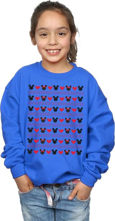Actual product image Disney Girls Mickey And Minnie Christmas Hearts Sweatshirt (152, 158)
