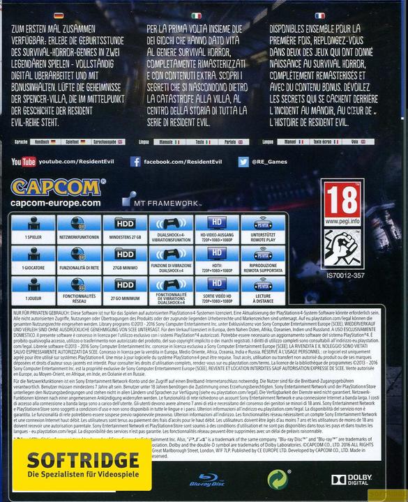 Produktbild Capcom Resident Evil Origins Collection (PS4)