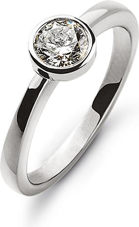 Image du produit Natsumi Schmuck Bague diamant or blanc 18C/750 0.25 ct H si 53 / 16,8 mm Ø (53, Or 750/18 K)