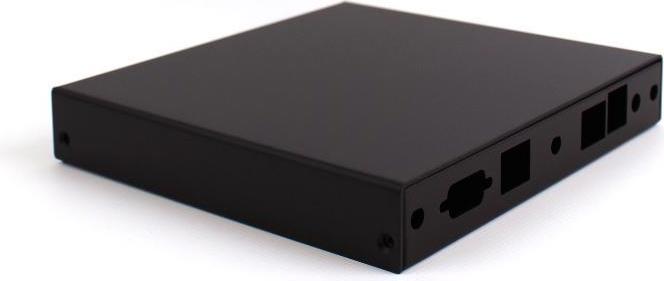Actual product image PC Engines CASE1D1BLKU - Indoor Enclosure for ALIX.2/6 Series Boards and APU2D0, 2x LAN, 1x USB, 3x SMA, Black (Housing)
