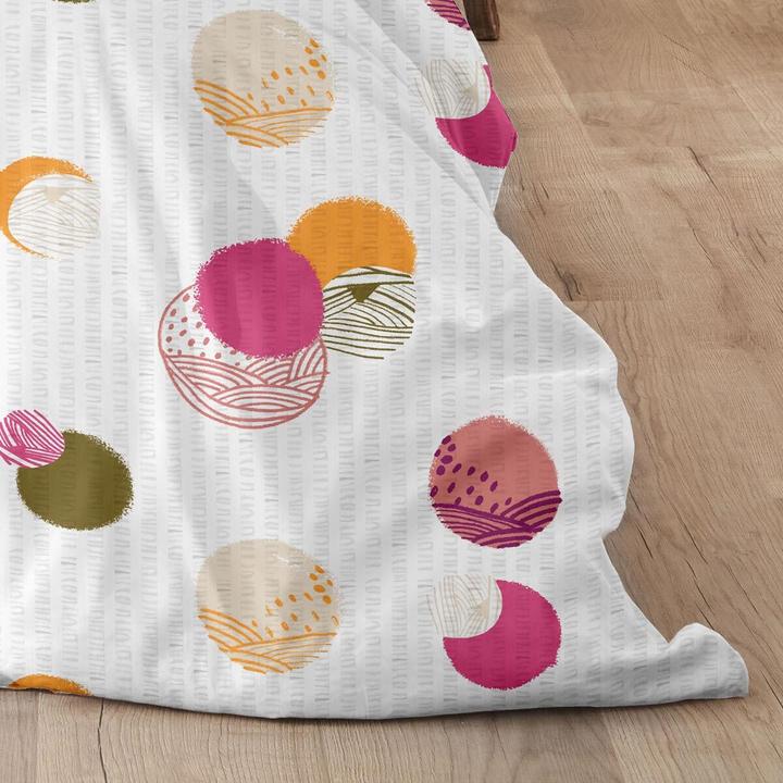 Produktbild Enrico Coss Baumwoll Seersucker Bettwäsche Bremen pink orange (Bettwäsche Set, 155x220 cm + 80x80 cm)
