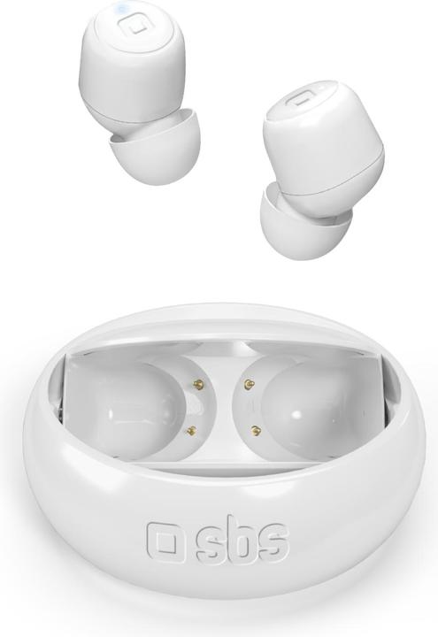 Actual product image SBS TWIN SPIN headphones with 350mAh charging station white (90 h, Wireless)