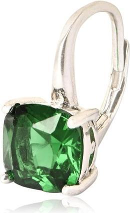 Brilio Silver - Fashion silver earrings with green zircons EA301WG