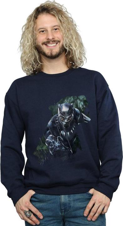 Actual product image Mens Black Panther Wild Silhouette Cotton Sweatshirt (M)