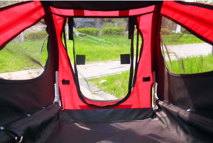 Image du produit Wiltec Chiens Remorque pour vélo Remorque pour chien Vélo Transport de chien rouge et noir