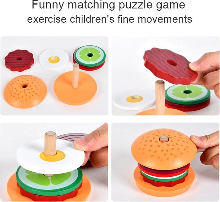 Immagine prodotto Activity Board Gioco di finzione fai da te simulazione hamburger panino forma colore accoppiamento puzzle cibo