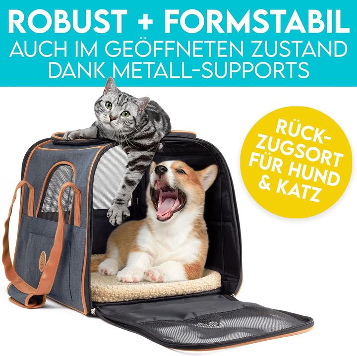 Immagine prodotto Hund ist König Borsa per cani (Cane, Gatto, Chiudibile a chiave, Traspirante, Riflettori, Pieghevole)