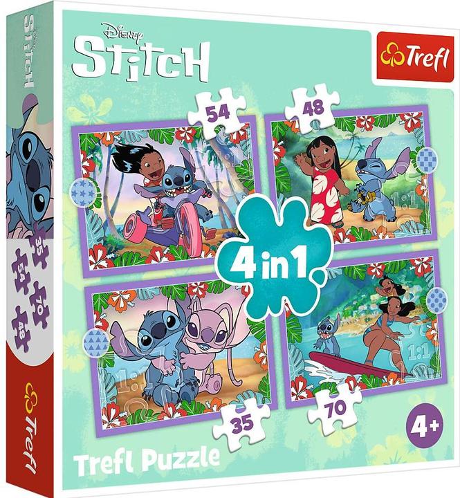 Actual product image Trefl Lilo & Stitch 4in1 Puzzle 35/48/54/70T (54 pieces)