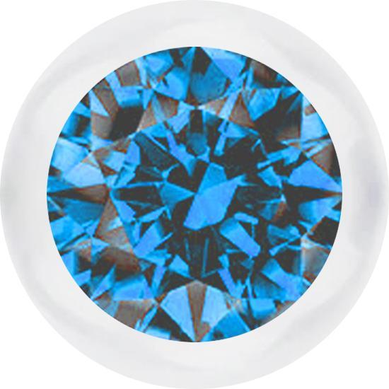 Produktbild Star Piercing Micro Kugel transparent mit Kristall helllbau (ohne Messing, Bioflex)