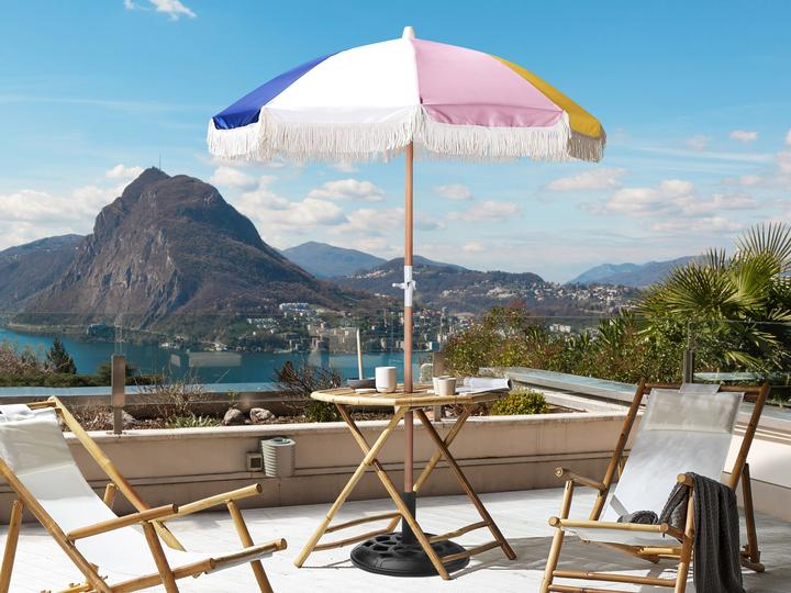 Actual product image Beliani Parasol ⌀ 150 cm colourful with valance MONDELLO (1.50 m)