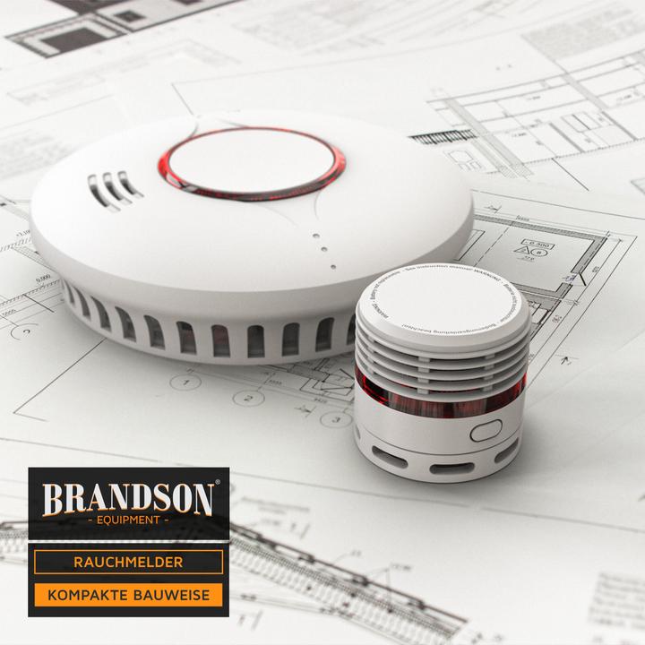 Produktbild Brandson 2x Rauchmelder, 10 Jahre Batterie Li-Ionen, Lautstärke 85dB, LED, Prüftaste, EN14604 & TÜV Geprüft