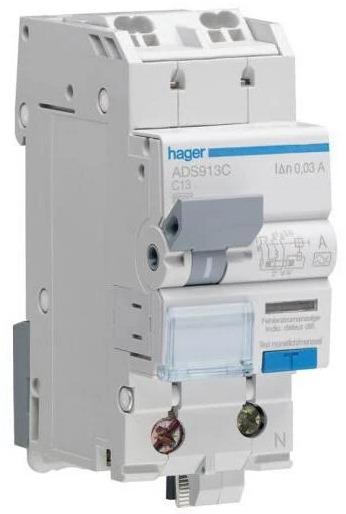 Image du produit Hager FI-LS 1P+N 6kA C-13A 30mA A QC
