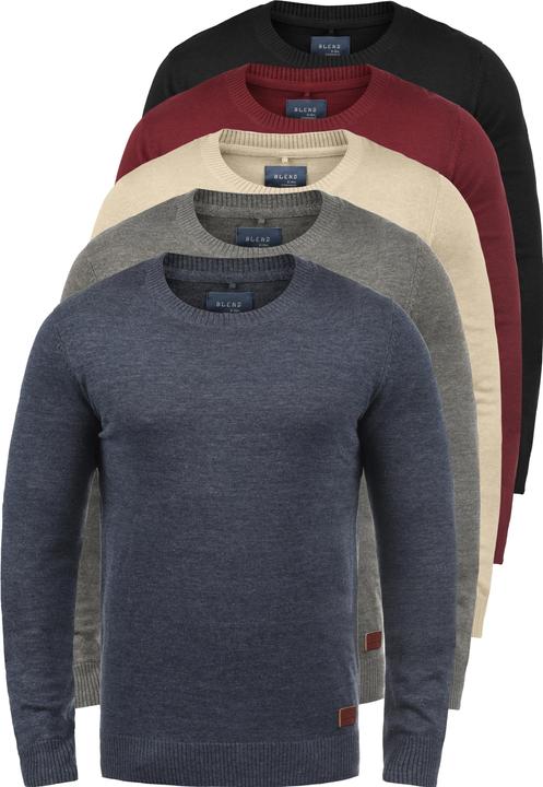 Actual product image Blend Lars Men's Jumper Knit Pullover With V-Neck Flecked (3XL)